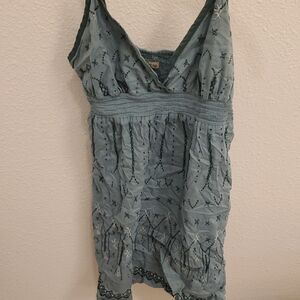 American Rag Blue Embroidered Dress